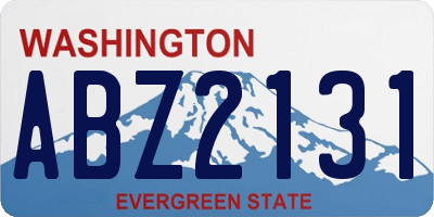 WA license plate ABZ2131
