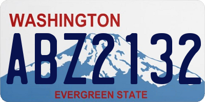 WA license plate ABZ2132