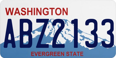 WA license plate ABZ2133