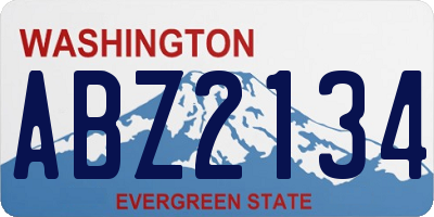 WA license plate ABZ2134