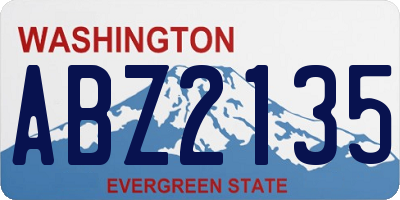WA license plate ABZ2135