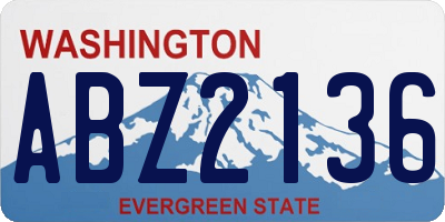 WA license plate ABZ2136