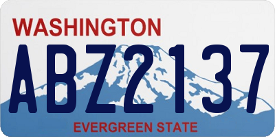 WA license plate ABZ2137