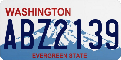 WA license plate ABZ2139