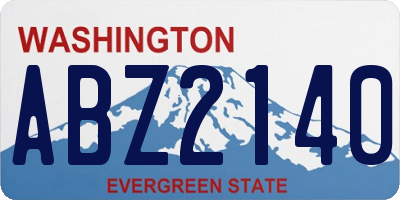 WA license plate ABZ2140