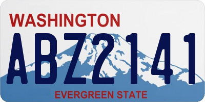 WA license plate ABZ2141