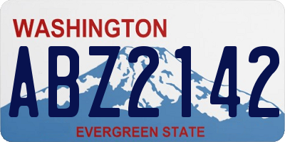 WA license plate ABZ2142