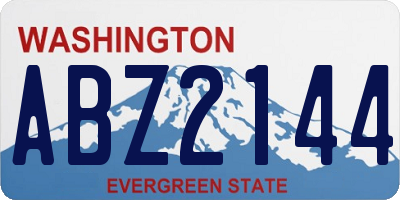 WA license plate ABZ2144