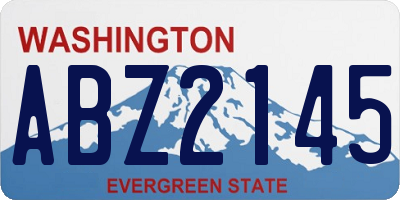WA license plate ABZ2145