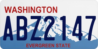 WA license plate ABZ2147