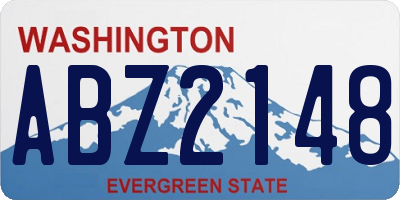 WA license plate ABZ2148