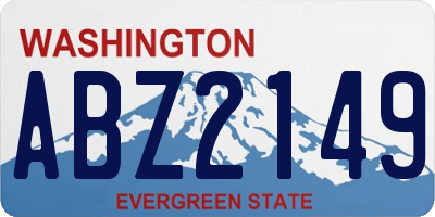 WA license plate ABZ2149