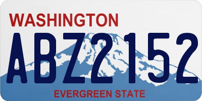 WA license plate ABZ2152