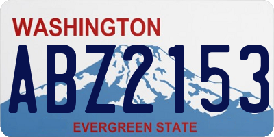WA license plate ABZ2153