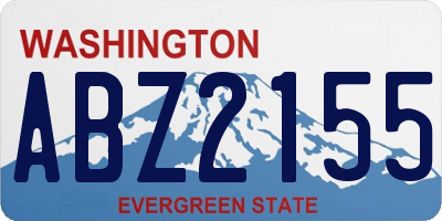 WA license plate ABZ2155