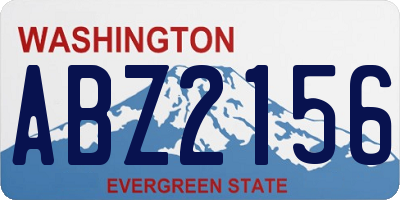 WA license plate ABZ2156