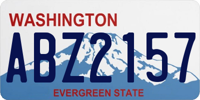 WA license plate ABZ2157