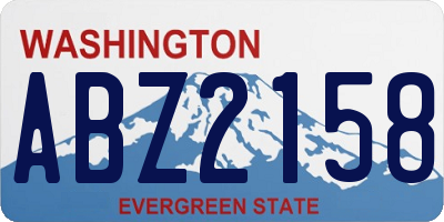 WA license plate ABZ2158