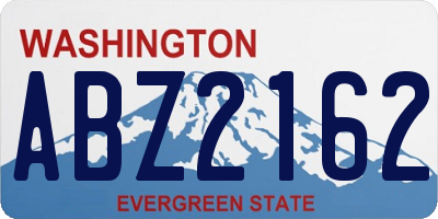 WA license plate ABZ2162