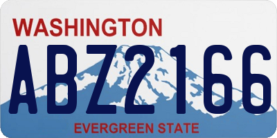 WA license plate ABZ2166