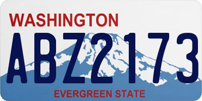 WA license plate ABZ2173
