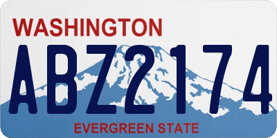 WA license plate ABZ2174