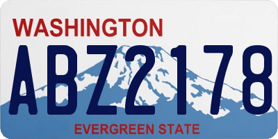 WA license plate ABZ2178