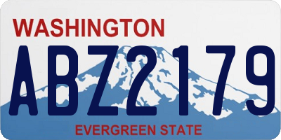 WA license plate ABZ2179