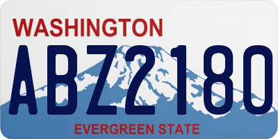 WA license plate ABZ2180
