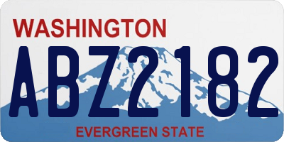 WA license plate ABZ2182