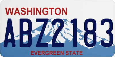 WA license plate ABZ2183