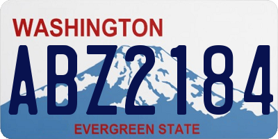 WA license plate ABZ2184