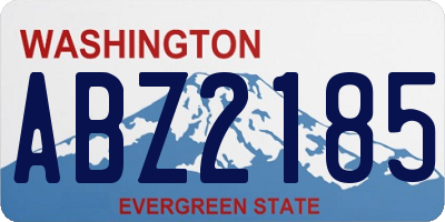 WA license plate ABZ2185