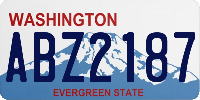 WA license plate ABZ2187