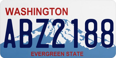 WA license plate ABZ2188