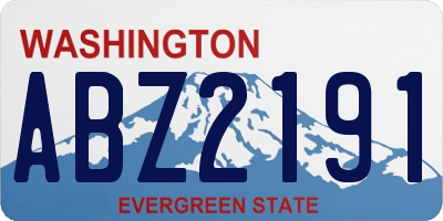 WA license plate ABZ2191