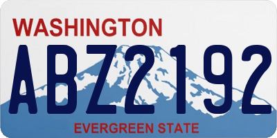 WA license plate ABZ2192