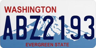 WA license plate ABZ2193