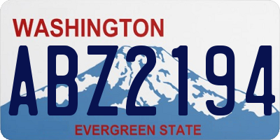 WA license plate ABZ2194