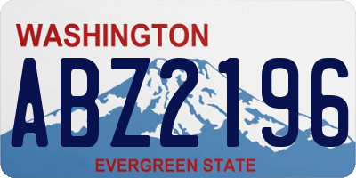 WA license plate ABZ2196