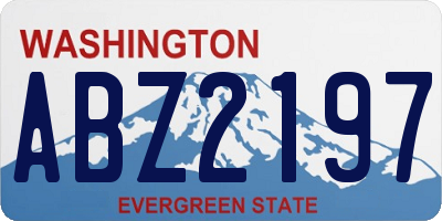 WA license plate ABZ2197