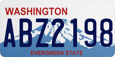 WA license plate ABZ2198