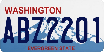WA license plate ABZ2201