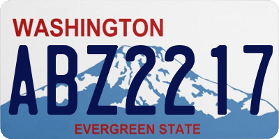WA license plate ABZ2217