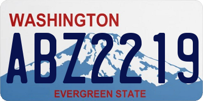 WA license plate ABZ2219