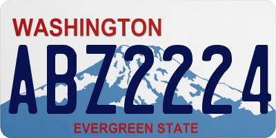 WA license plate ABZ2224