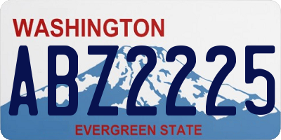 WA license plate ABZ2225