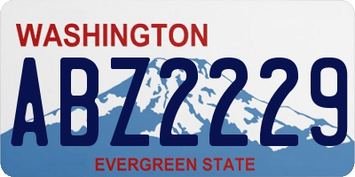 WA license plate ABZ2229