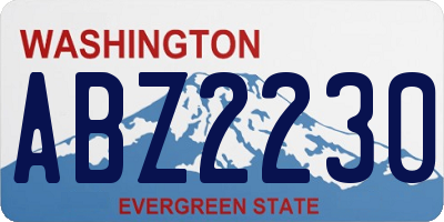 WA license plate ABZ2230