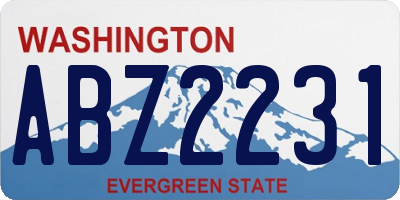 WA license plate ABZ2231